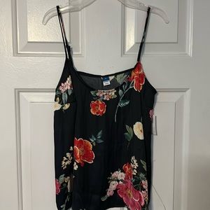 Old Navy Women's Satin Camisole Top Floral Adjustable Straps Multi Color